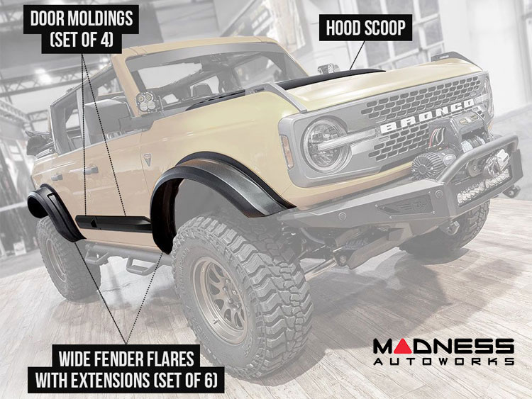Ford Bronco Complete Body Styling Kit - 4 Door - Wide Body - Air Design